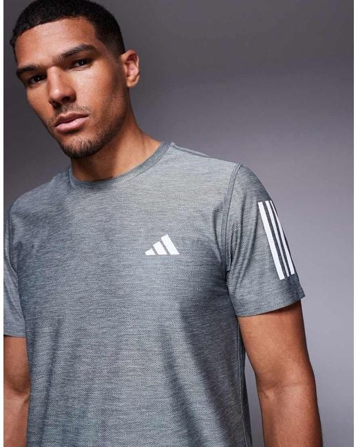 Adidas Originals Gray Adidas Running Own The Run T-shirt for men