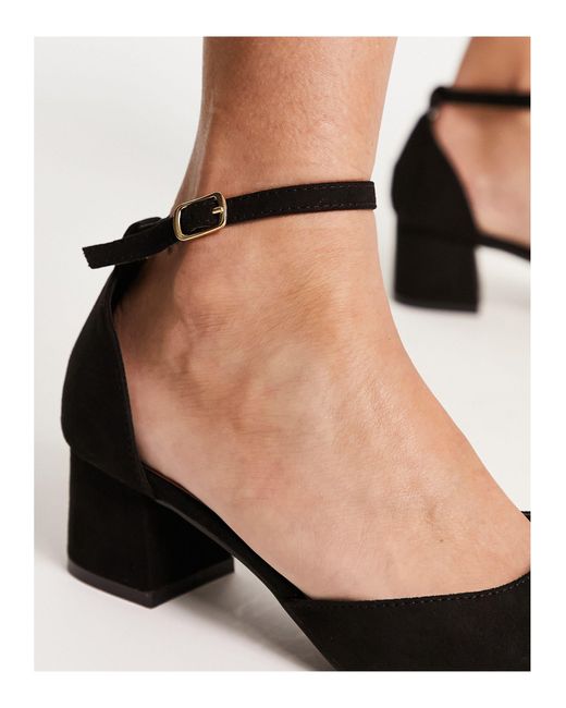 Truffle Collection Mid Block Heel Shoes in Black Lyst