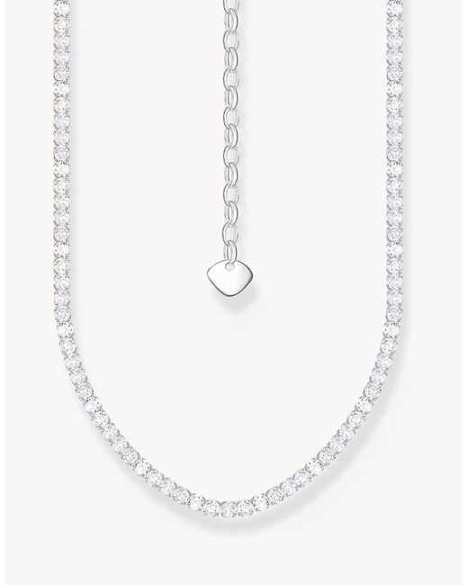 Thomas Sabo White Slim Chain Necklace With Stones