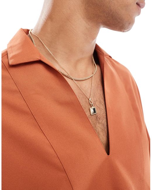 ASOS Brown Boxy Oversized Overhead Shirt With Raw Edge for men