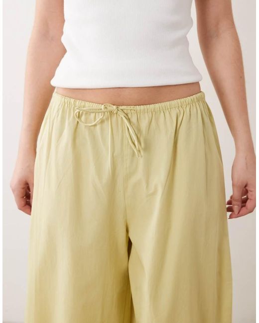 Wednesday's Girl Natural Wednesdays Girl Tie Detail Wide Leg Trouser