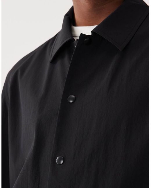 ARKET Black Snap Front Overshirt for men