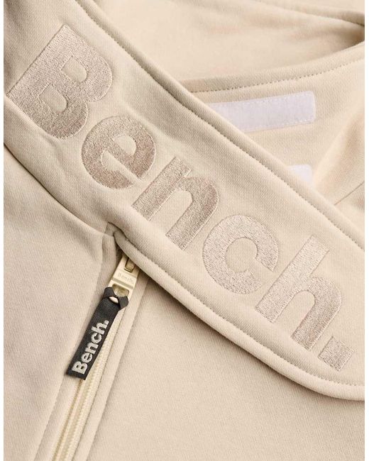 Bench x Superdry & Co White Funnel Neck Embroidered Track Top