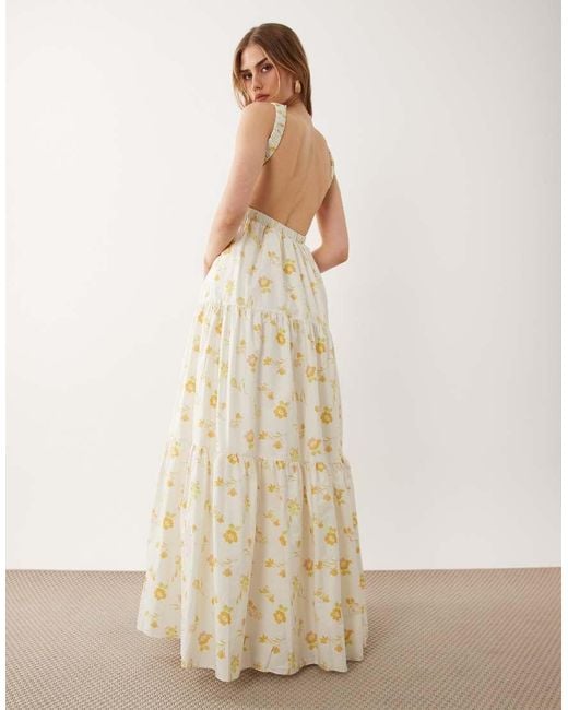 True Decadence Natural Open Back Maxi Dress