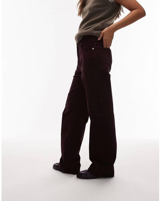 ARKET Multicolor Coral Low Rise baggy Wide Leg Stretch Cord Trousers