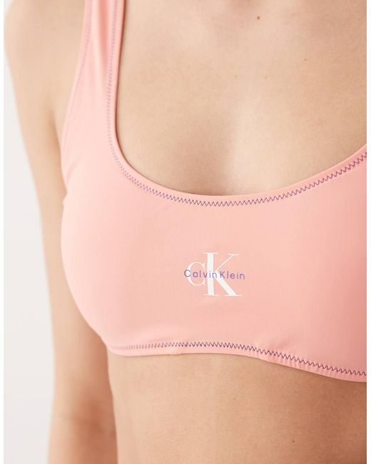 Calvin Klein Multicolor Logo Bralet Bikini Top