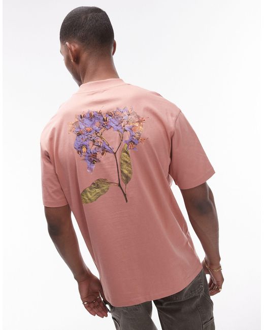 Topman – oversize-t-shirt in Pink für Herren