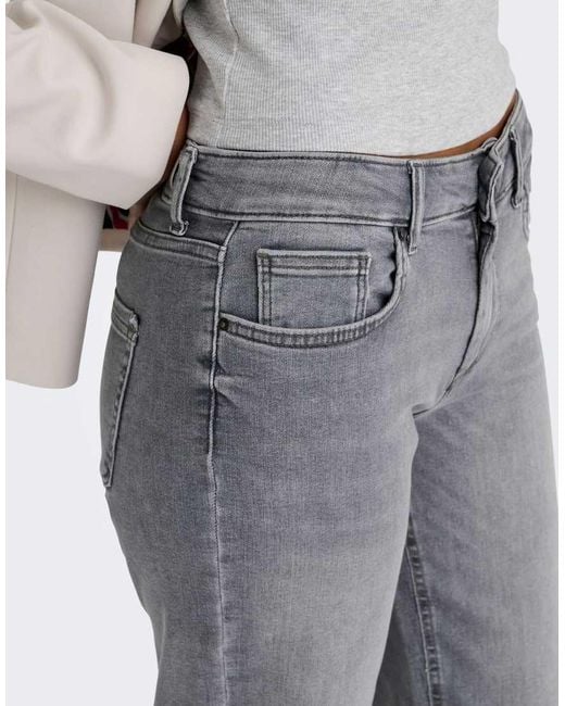 ONLY Gray Straight Fit Jeans