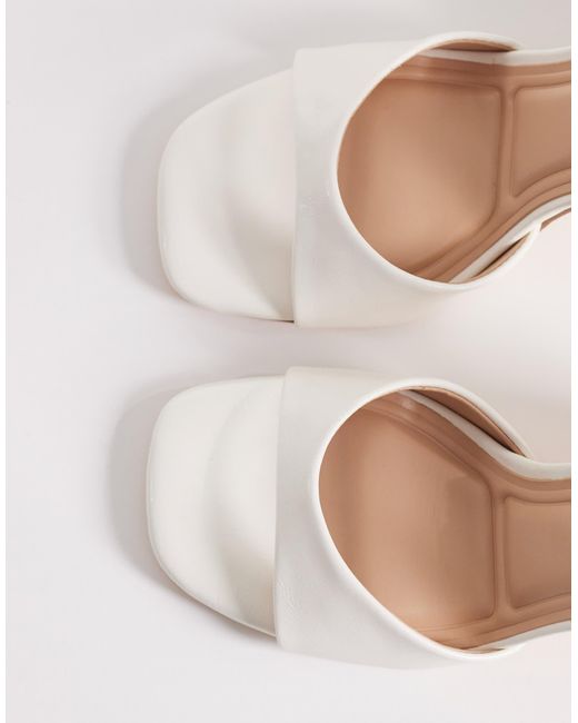 SEQWL White Block Heeled Sandals