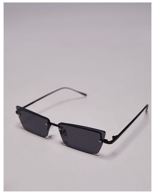 TOPSHOP Gray Lavender Rimless Cat Eye Sunglasses