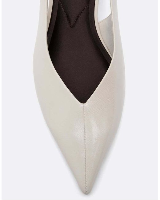 Stradivarius White V-Neck Heeled Shoes