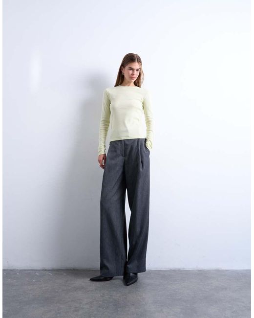 TOPSHOP White Long Sleeve Everyday Tee