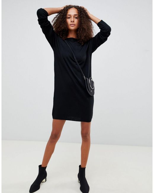 asos black sweater dress