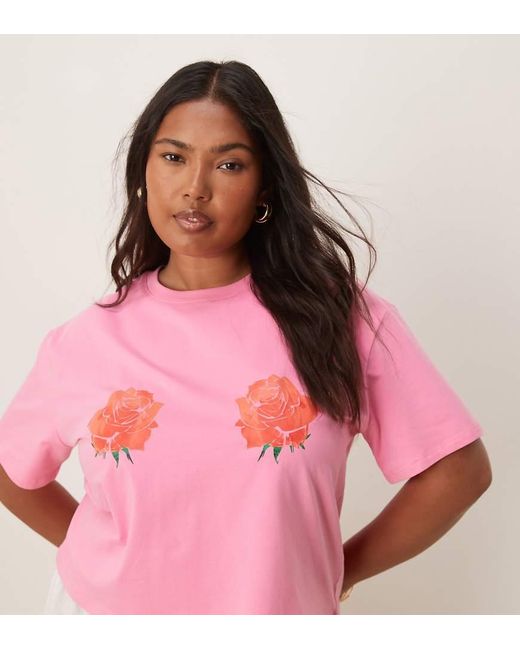 Never Fully Dressed Pink Rose Print Baby Tee