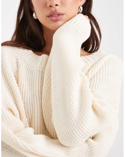 Jersey Amarillo De Corte Suelto Extragrande De Punto De -Blanco Miss Selfridge de color Natural