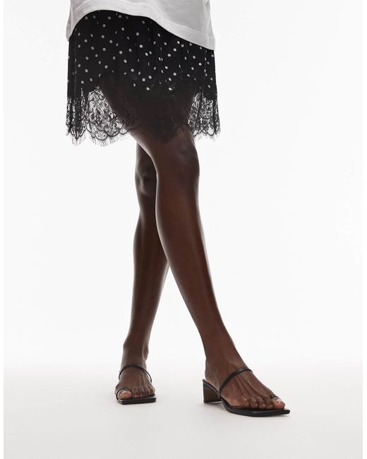 TOPSHOP Brown Ivy Mid Heeled Sandals