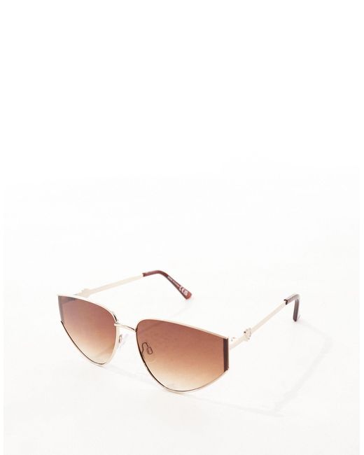 River Island Metallic Slim Cateye Sunglasses