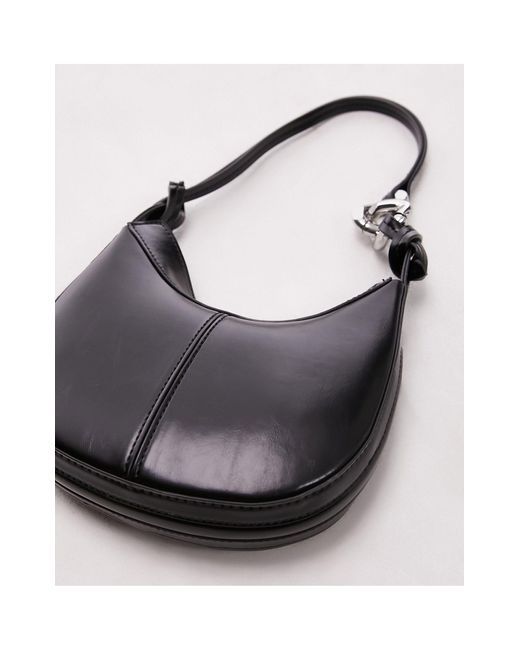 TOPSHOP Black Santiago Mini Shoulder Bag With Chain Detail