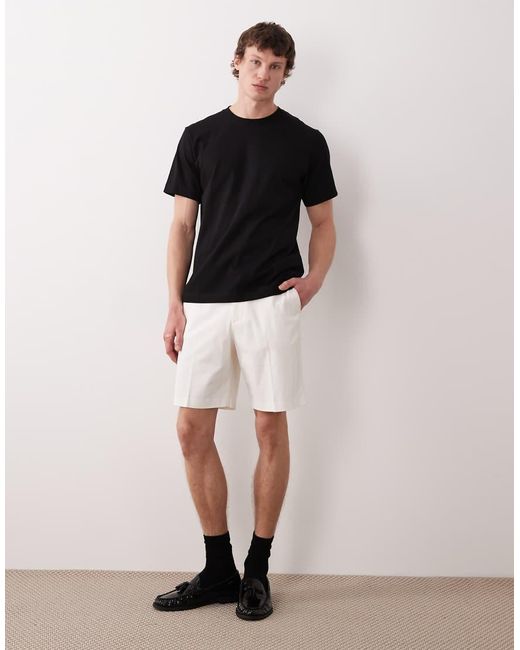 ASOS Black Smart Cotton Rich Regular Chino Shorts for men