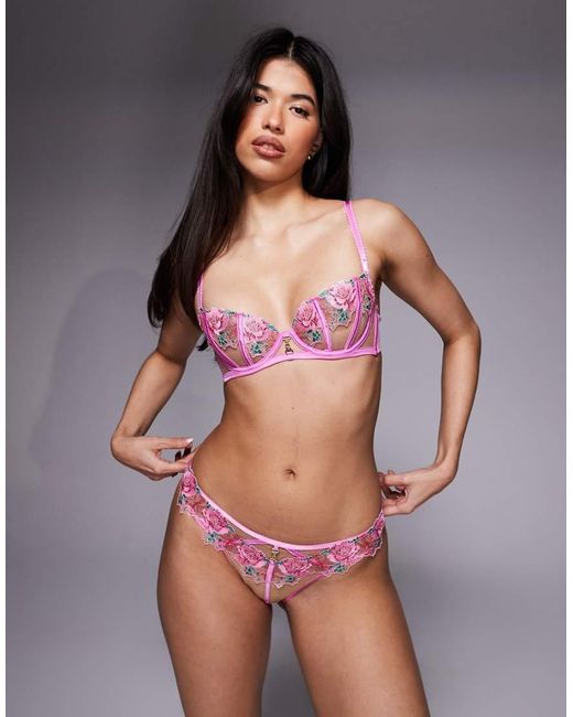 Ann Summers Orange Caged Rose Shimmer Non Padded Balcony Bra