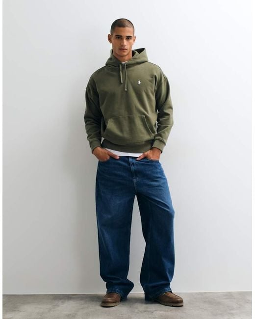 Polo Ralph Lauren Green Script Logo Back Print Heavyweight Hoodie for men