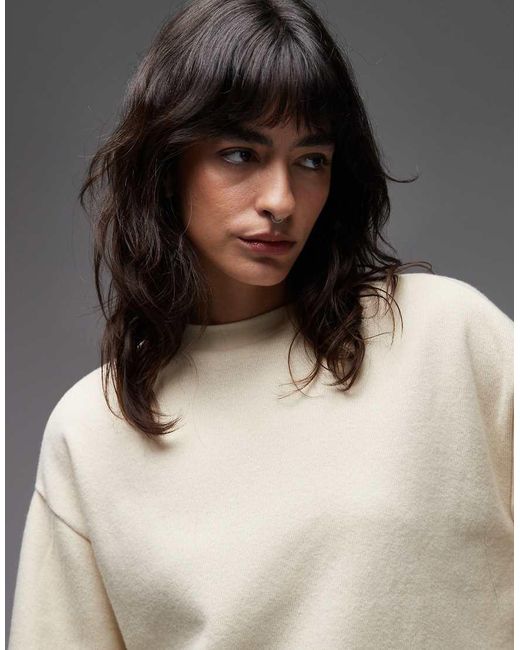 ASOS Natural Supersoft Split Hem Sweatshirt
