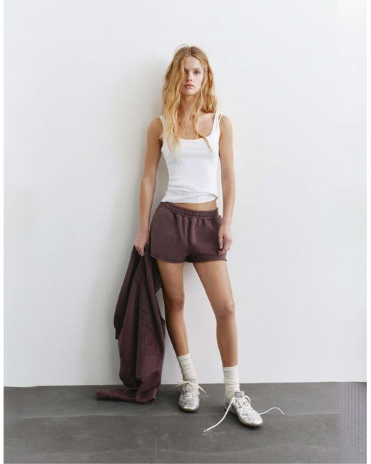 Stwd - short Pull&Bear en coloris White