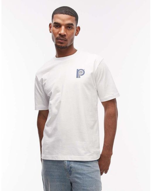 Parlez White Delray T-Shirt With Back Print Graphic for men