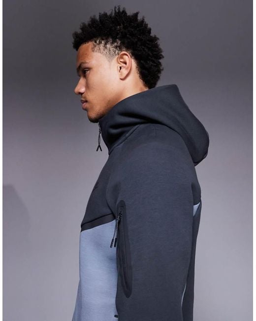 Nike Blue Tech Fleece Full Zip Hoodie for men