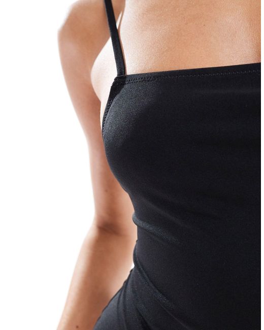 & Other Stories Black Square Neck Swimsuit With Low Back