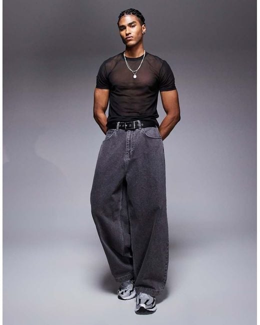 T-Shirt Attillata di ASOS in Gray da Uomo