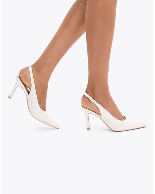 Carvela Kurt Geiger White Corletta Sling Court Heeled Shoes