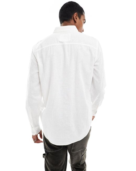 Camicia a maniche lunghe bianca di Hollister in White da Uomo