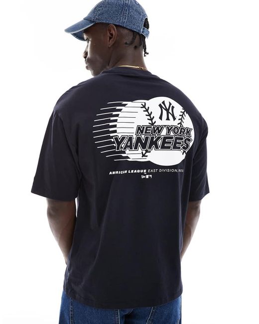 KTZ Blue Ny Yankees Baseball Graphic Motif T-shirt for men