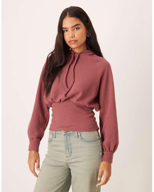 ASOS Red Supersoft Cinch Waist Hoodie