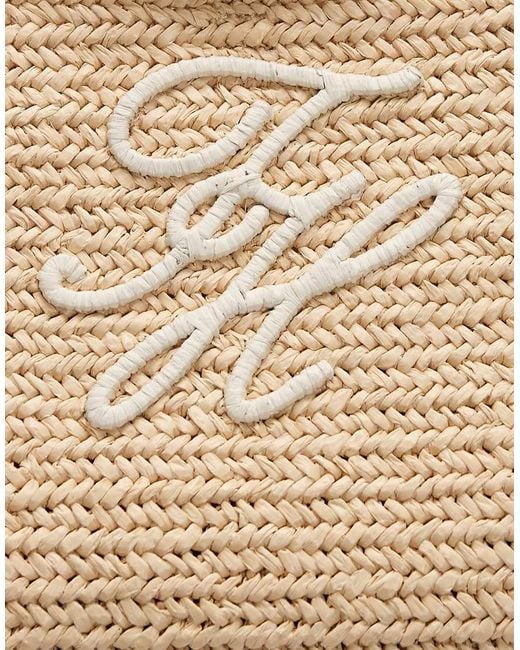 Tommy Hilfiger Blue Elevated Raffia Tote Bag