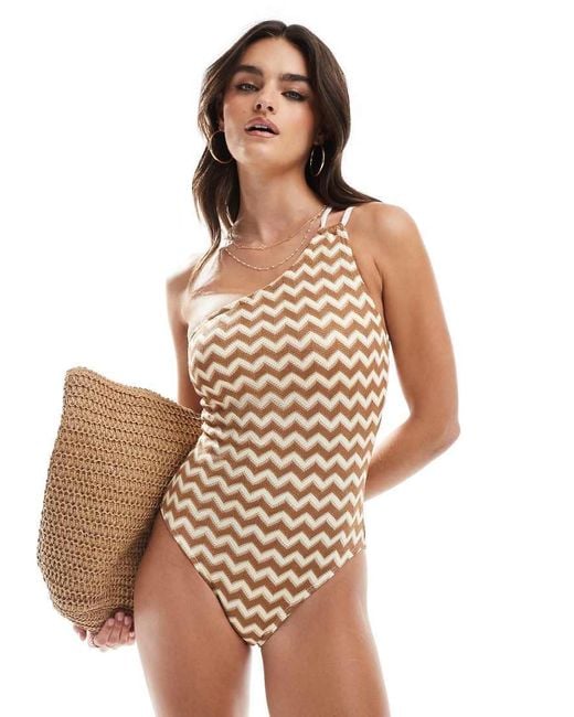 Accessorize White Crochet Detail Ring Side Swimsuit