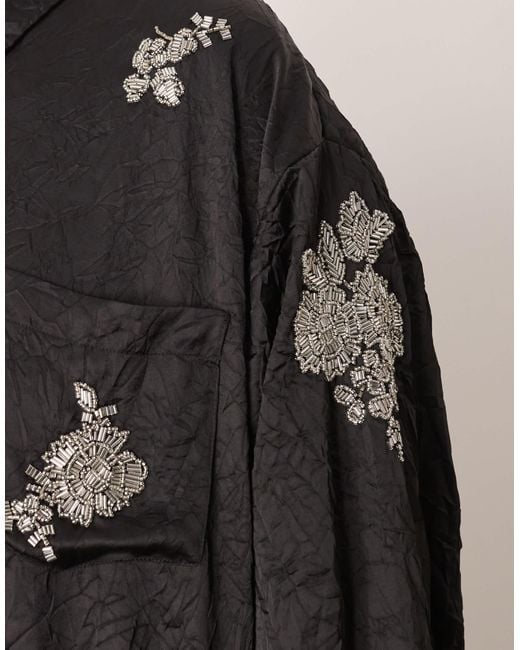 ARRANGE Black Curve – satin-hemdbluse