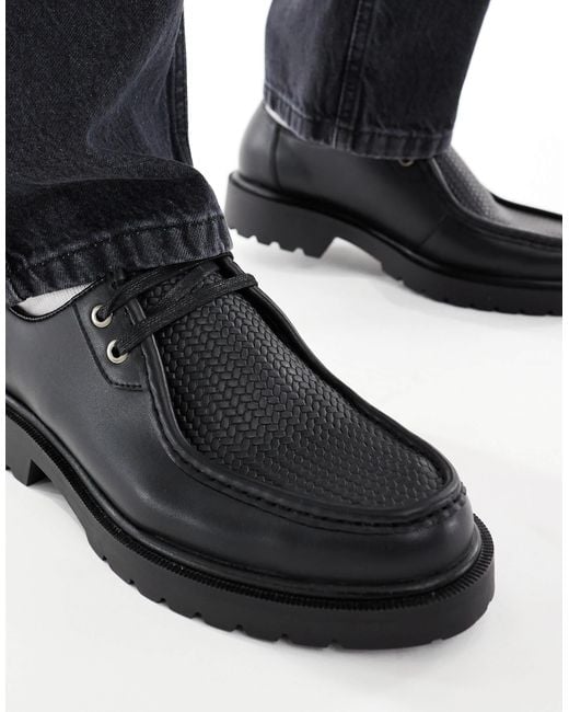 ASOS Black Lace-up Apron Shoes for men
