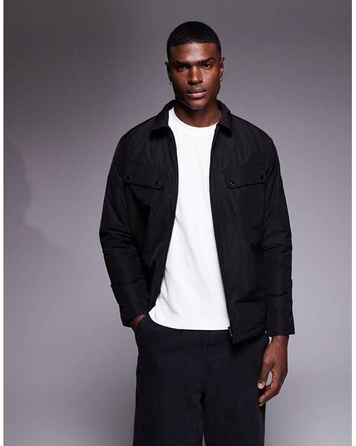 Barbour Blue Padded Ariel Shirt Jacket for men