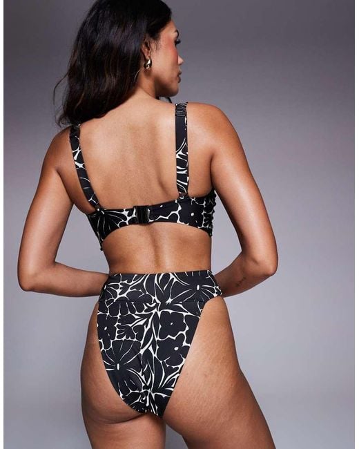 ASOS Black Deep Band Ultra High Leg High Waist Bikini Bottom