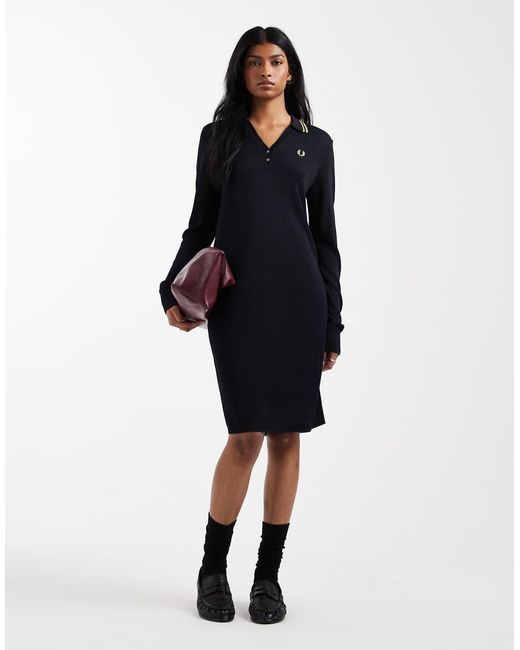 Fred Perry Blue Textured Polo Dress