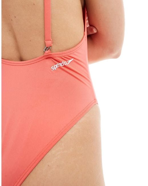 Speedo Pink Swimsuit Flu3Nte Solid Multiway Swimsuit