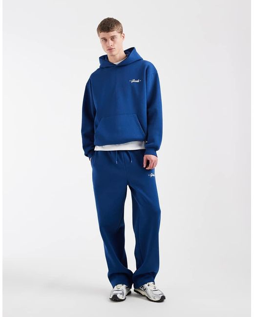 ASOS Blue Oversized Hoodie With Graphic for men