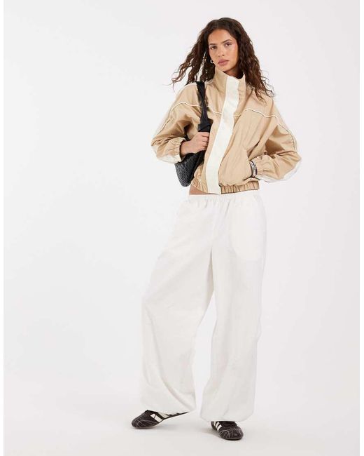 ASOS Natural Funnel Neck Windbreaker Jacket