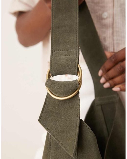 Barney's Originals Green Suede Shoulder Bag