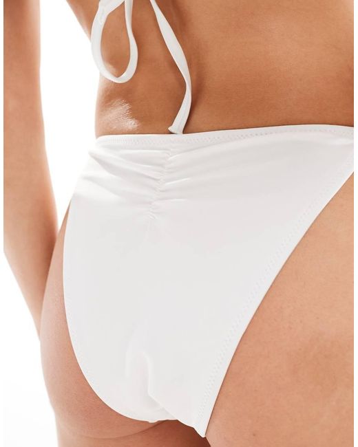 Miss Selfridge White High Waist Bikini Bottom