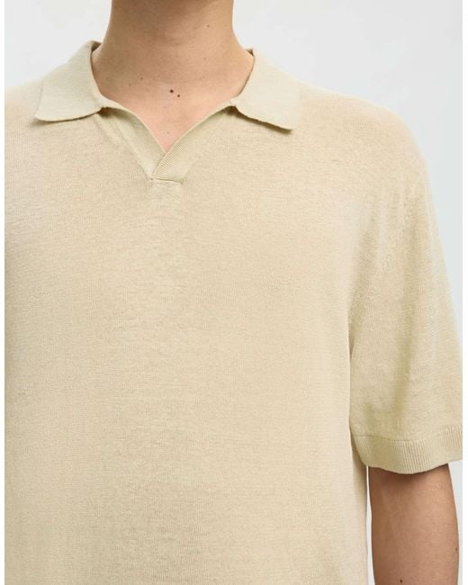 SELECTED Polohemd in Natural für Herren