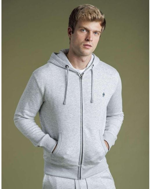 French Connection Green Cotton Blend Zip Hoody for men