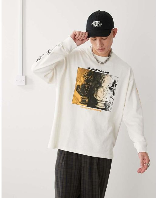Deus Ex Machina White Divine Spark Long Sleeve T-Shirt for men